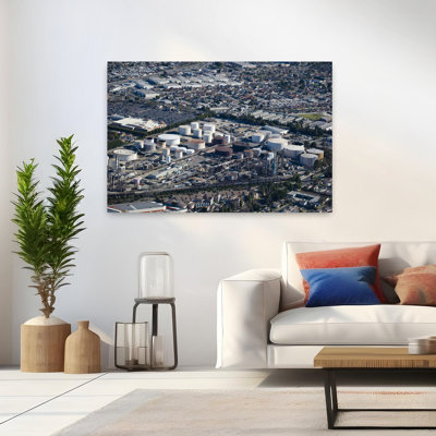 Aerial View Of An Oil Refinery, Los Angeles County, California, Usa Contemporary Architecture Wall Art