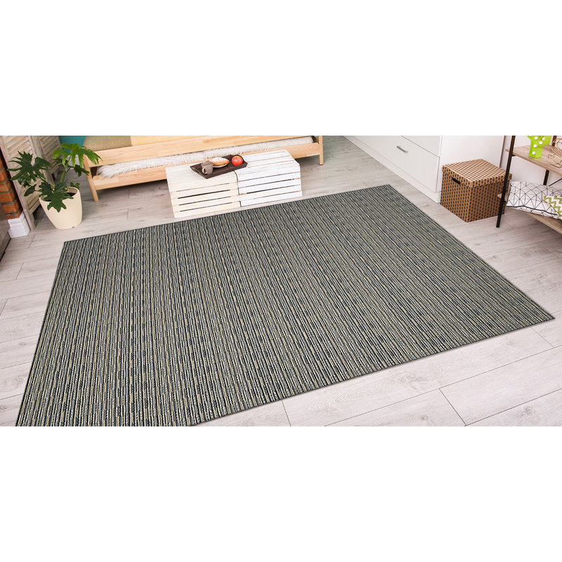 Tapis rayé intérieur / extérieur Kaz Kazé, Rectangle 2 pi x 3 pi 7 po