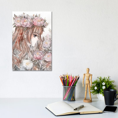 Peony by Cherriuki - Wrapped Canvas Painting