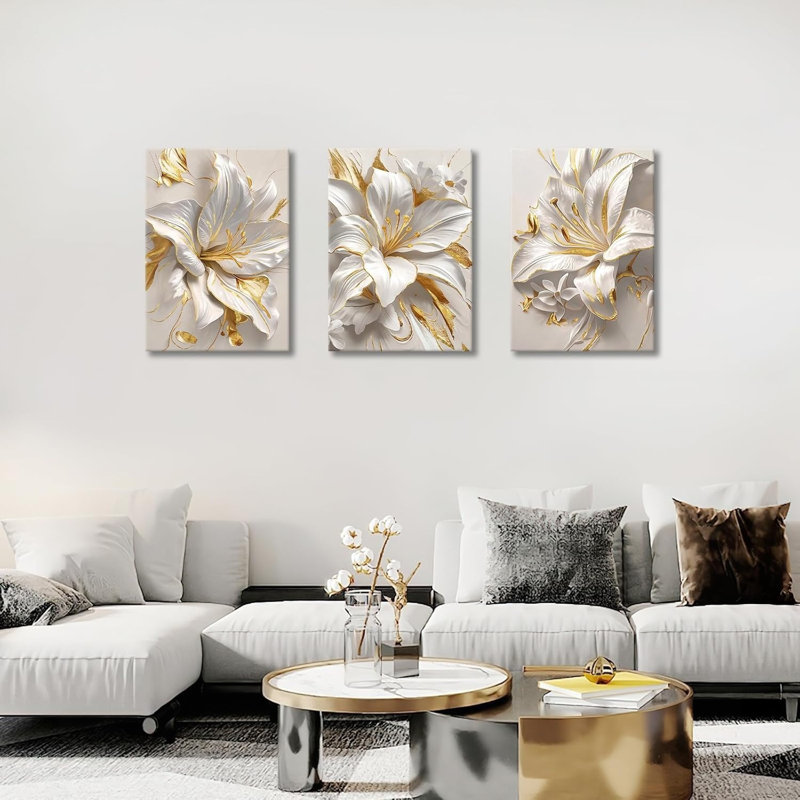 3 Piece No Frame Print on Canvas