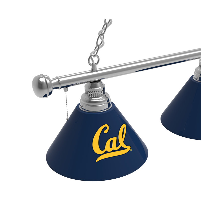 3 - Light Pool Table Lights Pendant, Chrome, California Golden Bears