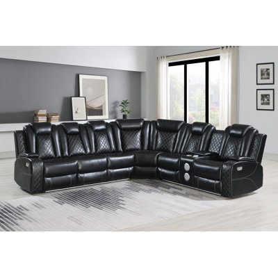 Gracey Upholstered Reclining L-Shaped Sectional Symmetrical