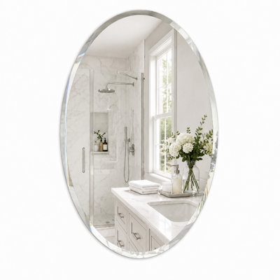 Beveled Frameless Bathroom Vanity Wall Mirror