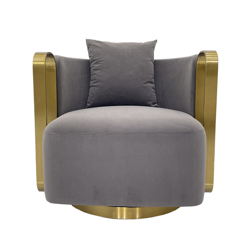 Chaise d'appoint avec coussin en tissu, Gris