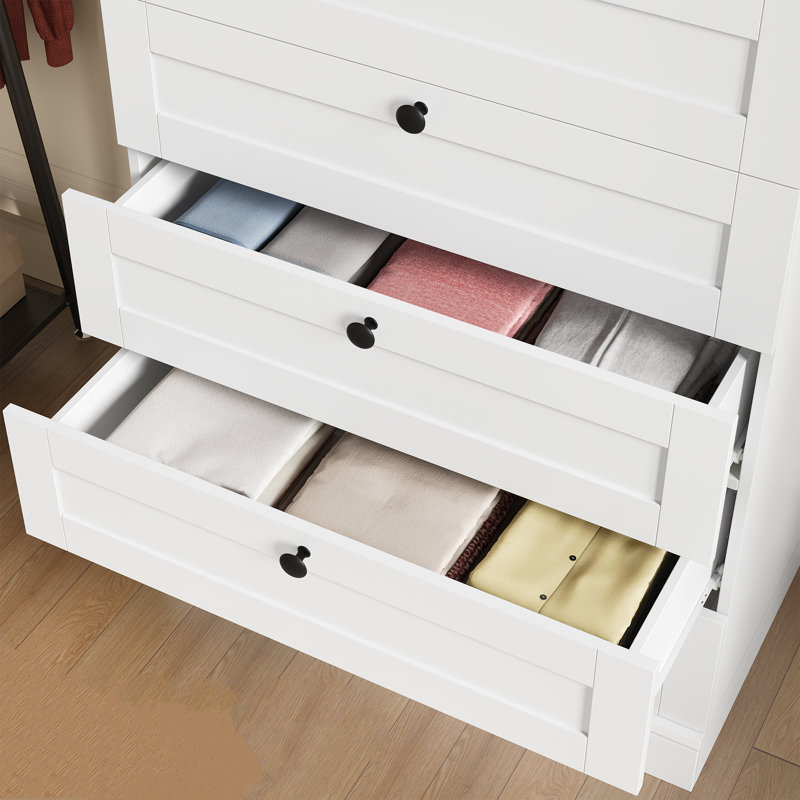Commode verticale 6 tiroirs Sumekh, Blanc