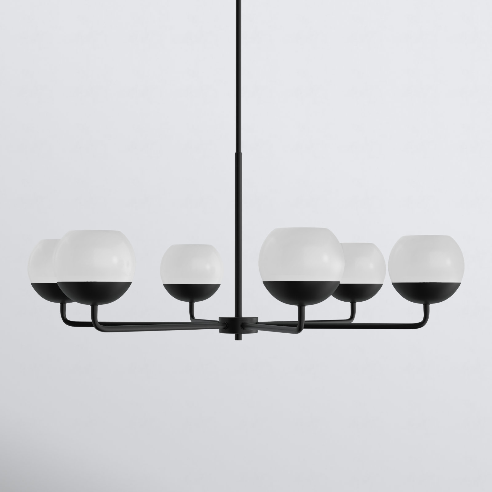 Avoca Six Light Chandelier, Midnight Black