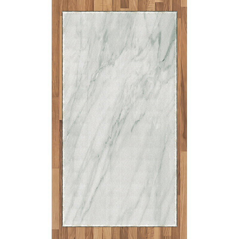 Marble Print High Density Long Fiber Poly Threads Decorative Area Rug Carpet, Rectangle 2'7" x 5'