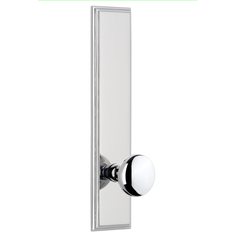 Grand Grand Carré Assiette haute avec bouton de porte Fifth Avenue, 2 3/8 po, Chrome brillant