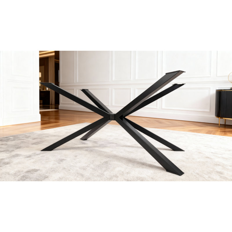 Ramlochan Table Base, 28" H x 53" W x 30" D, Black
