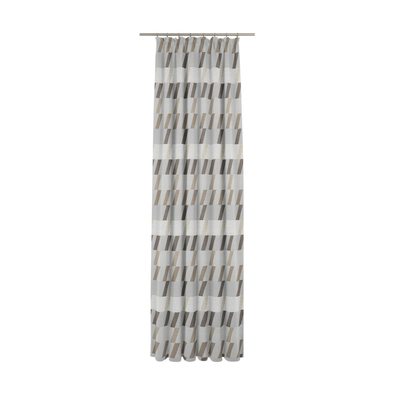 Lopez Room Darkening Single Panel, 225cm H x 132cm W, Brown/Light Brown/Grey