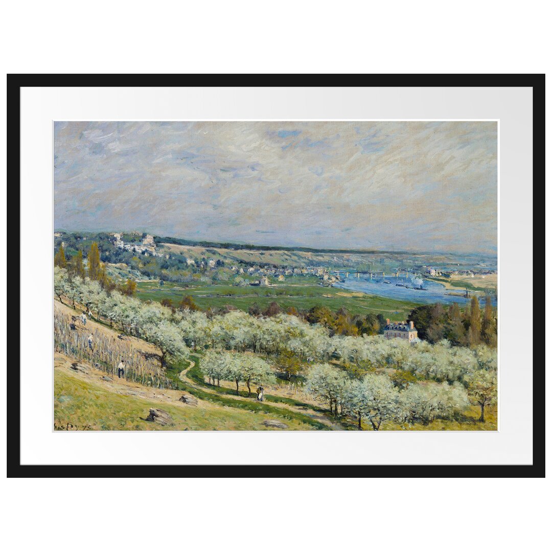 Gerahmter Kunstdruck The Terrace in Saint-Germain Spring von Alfred Sisley