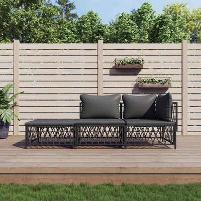 Ensemble de salon de jardin extérieur anthracite