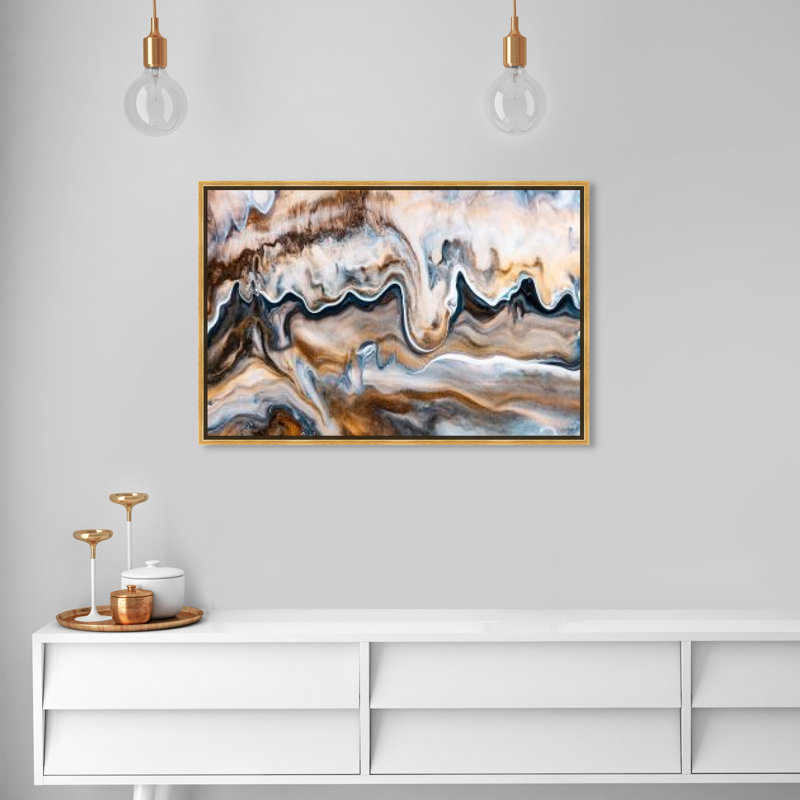 Modern Large Paint Splash Print by Oliver Gal, 24" H x 36" W, Gold Framed