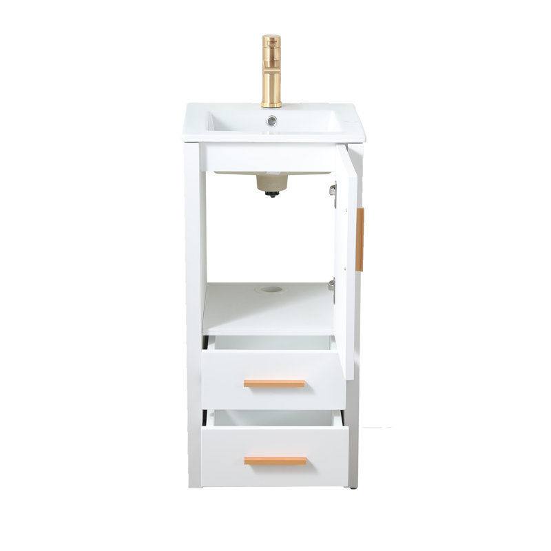 Ensemble de meuble-lavabo simple blanc 16 po
