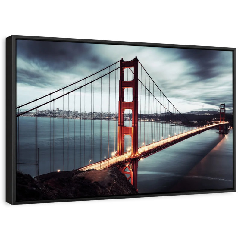 Golden Gate Bridge Storm Clouds Canvas Print, 9" H x 13" W