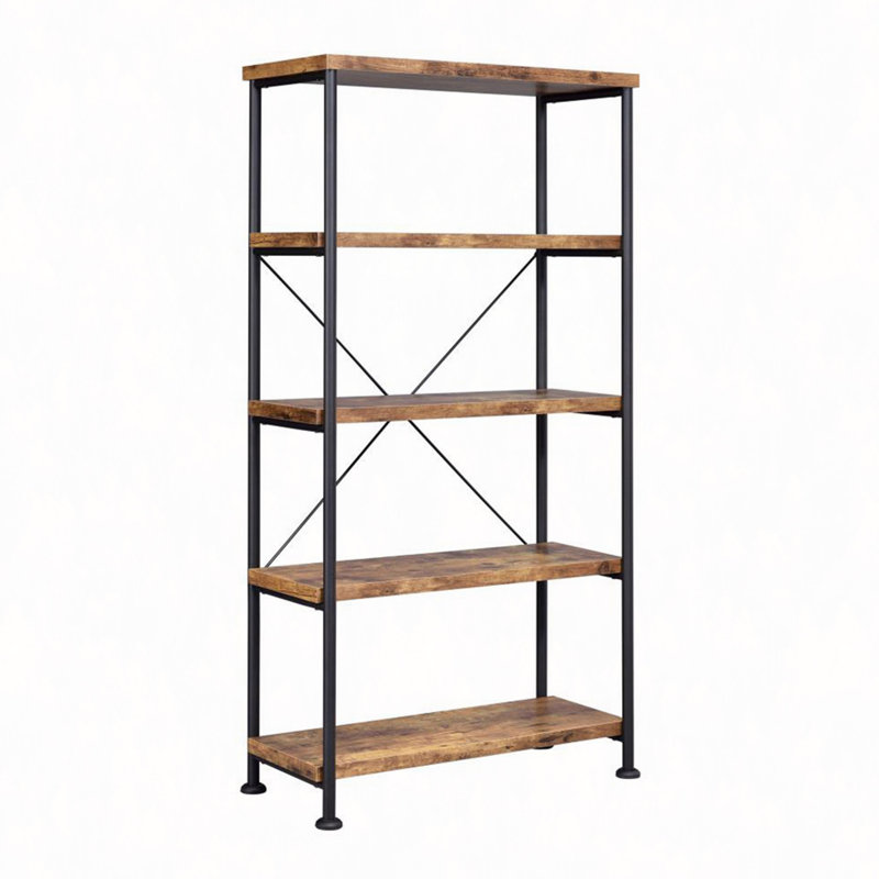 Bibliothèque à 5 tablettes, Brun antique