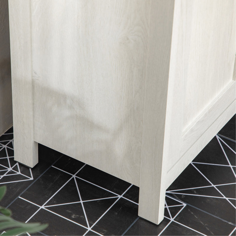 Meuble-lavabo de salle de bain moderne Kleankin, meuble-lavabo autoportant avec tablette réglable, portes doubles