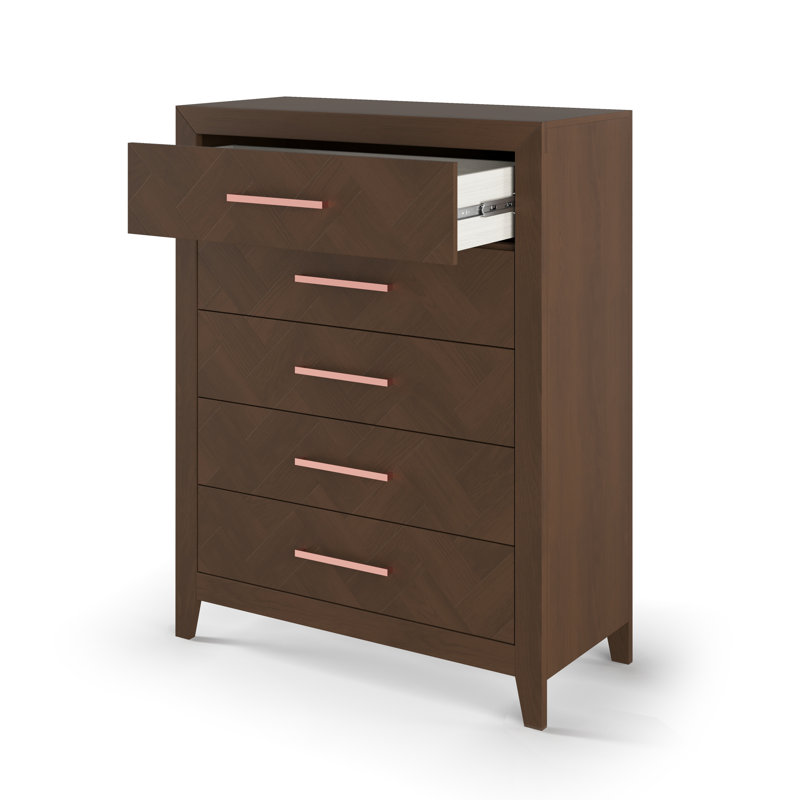 Kieran 5 Drawer Chest, Toasted Chestnut