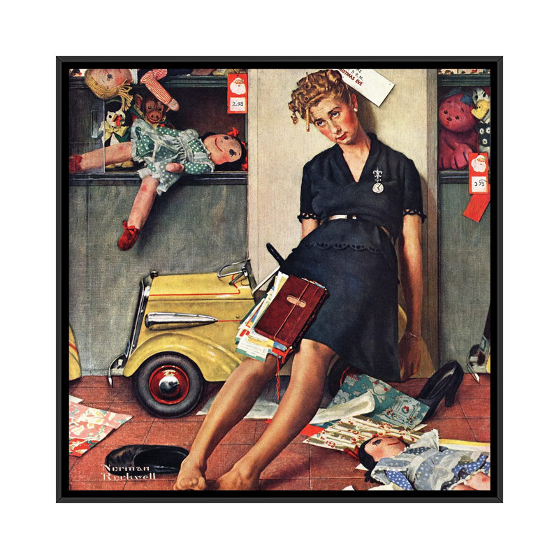 «Santa's Helper», reproduction d'art sur toile encadrée, H 26 po x l 26 po, Impression encadrée sans passe-partout, Noir
