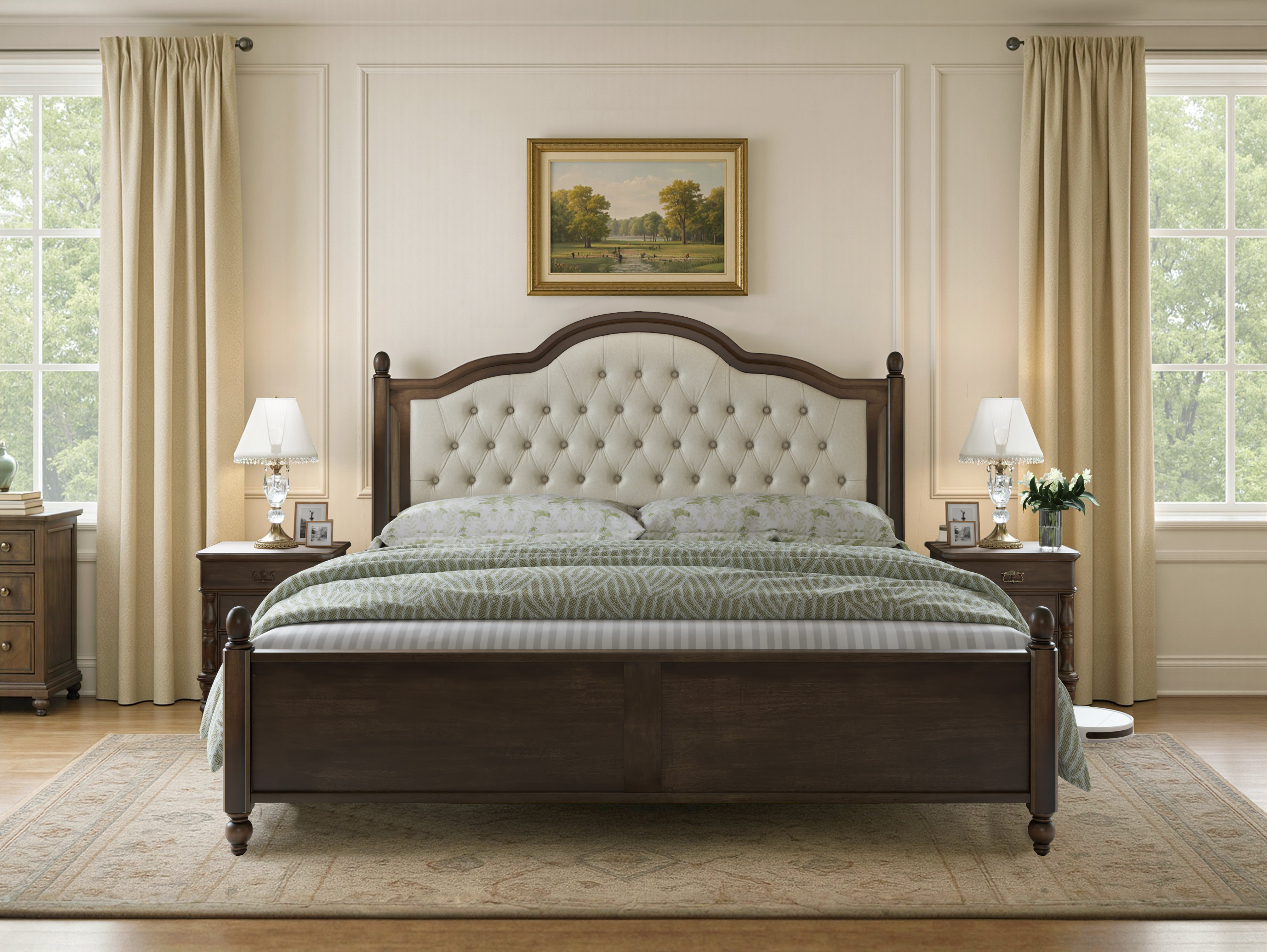 Lark Manor™ Amilio Upholstered Bed Solid Wood Platform & Reviews | Wayfair