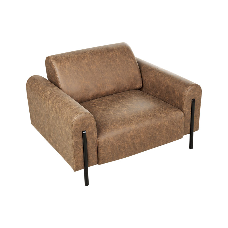 Danery Faux Leather Armchair, Brown