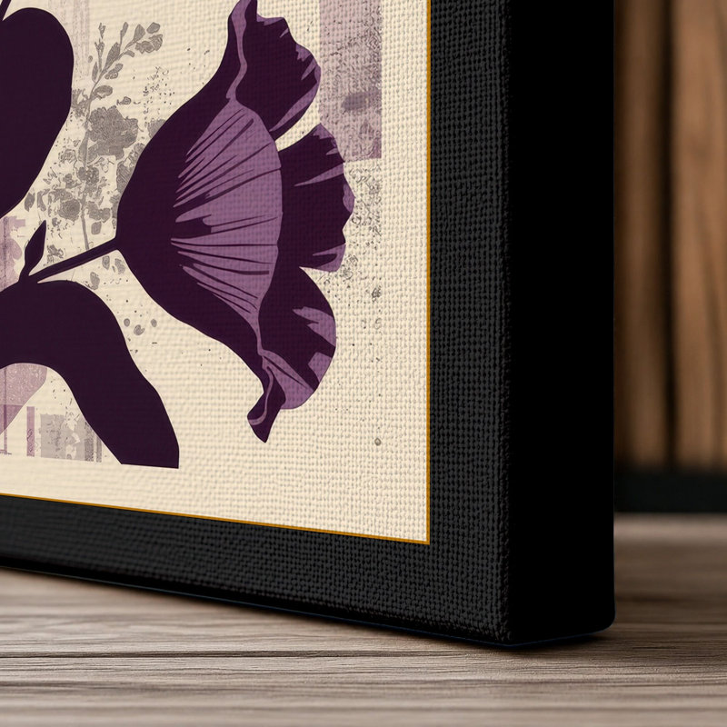Morning Glory Study Botanical - Wrapped Canvas, 30x20 - 76.2 x 50.8 cm, Black Border