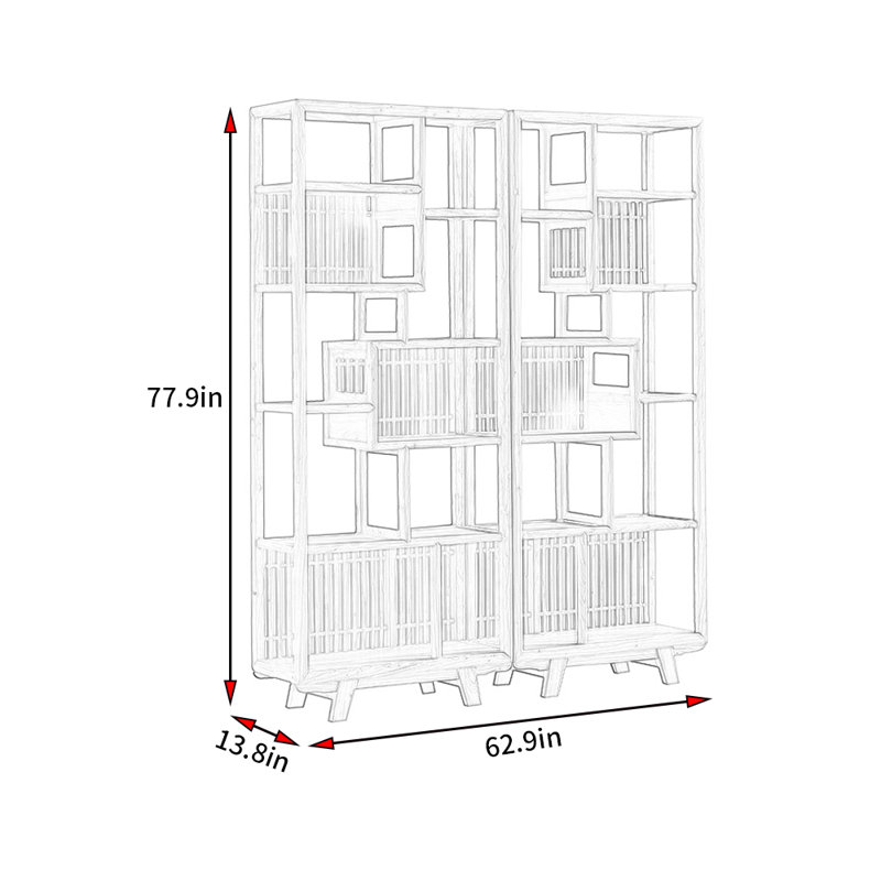 New Chinese Minimalist Style Bookcase