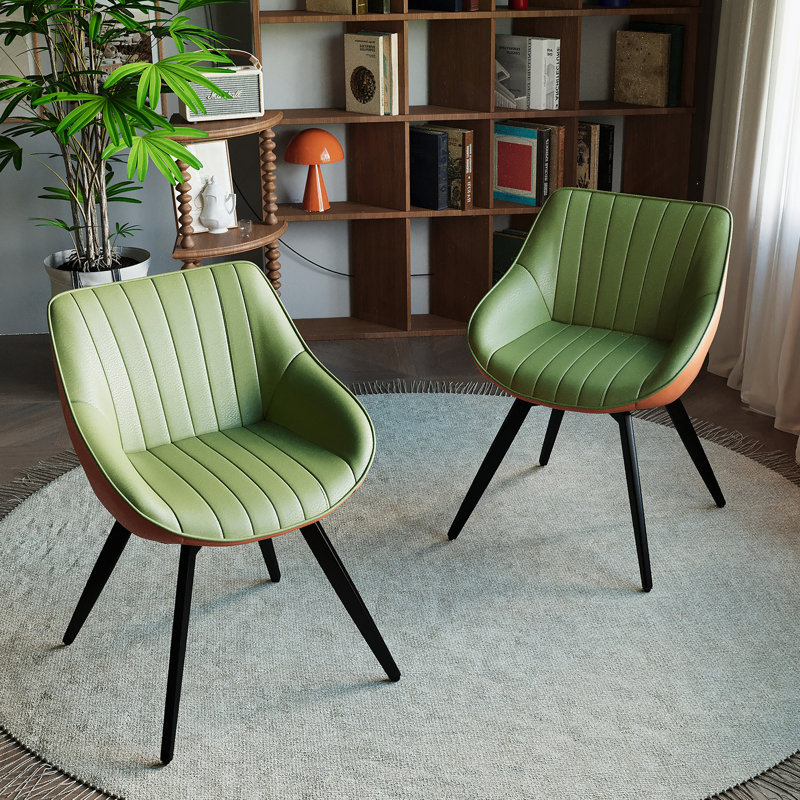 Ensemble polyvalent de chaises de salle à manger élégantes pour divers environnements, 2, Vert / Orange