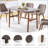 Modern Rectangular Wood Kitchen Table For 4-6 Person, Sturdy Metal Frame, Spacious And Durable Dining Room Furniture-2115838082