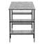 Table d'ordinateur de bureau à domicile avec tablettes - plateau en stratifié gris de 48 po et structure en métal noir, poste de travail contemporain élégant et fonctionnel pour les pieds de bureau, efficacité de 4