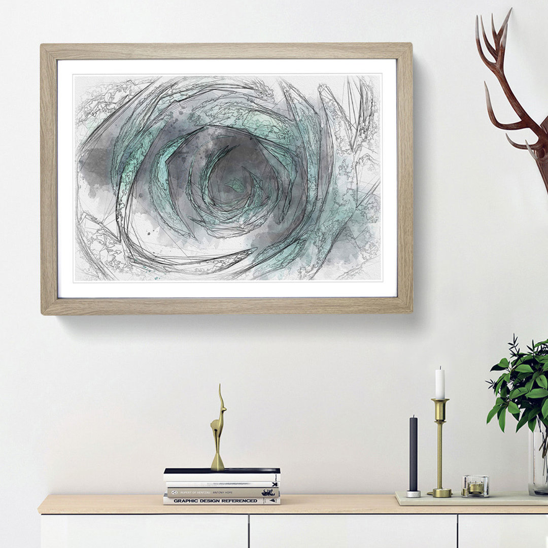 A Teal Rose - Picture Frame Painting Print