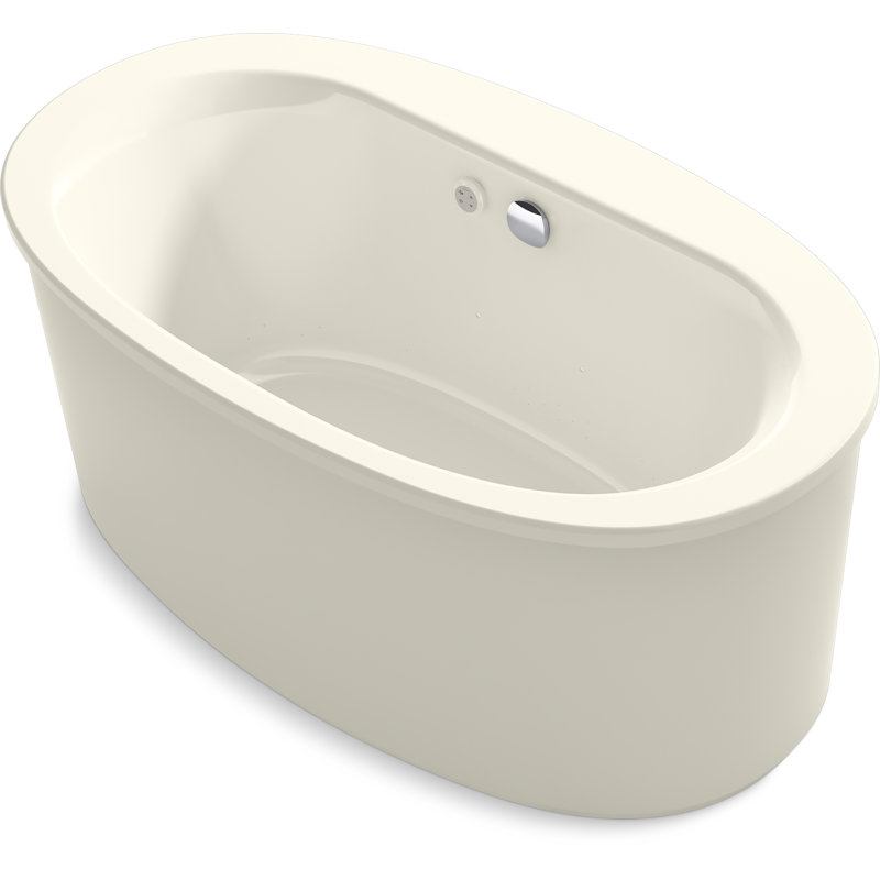 Sunstruck 60.5" x 35" Freestanding Air Acrylic Bathtub, Biscuit