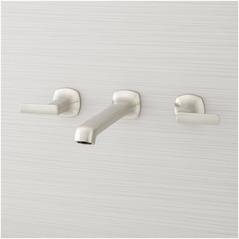 Sefina Wall-Mount Tub Faucet and Rough-In Valve - Brushed Nickel, Brushed Nickel