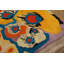 1970s Multi Abstract Art Modern Vintage American Hooked Rug 4'x4'7" Woven Carpet