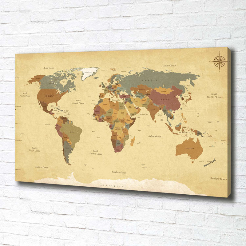 Political Map - Wrapped Canvas Print