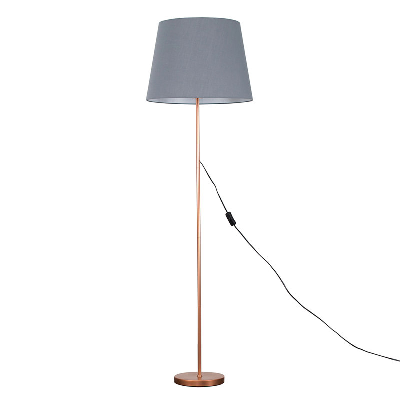 Bekbele 158cm Traditional Floor Lamp, Yes, Grey, Brushed Chrome