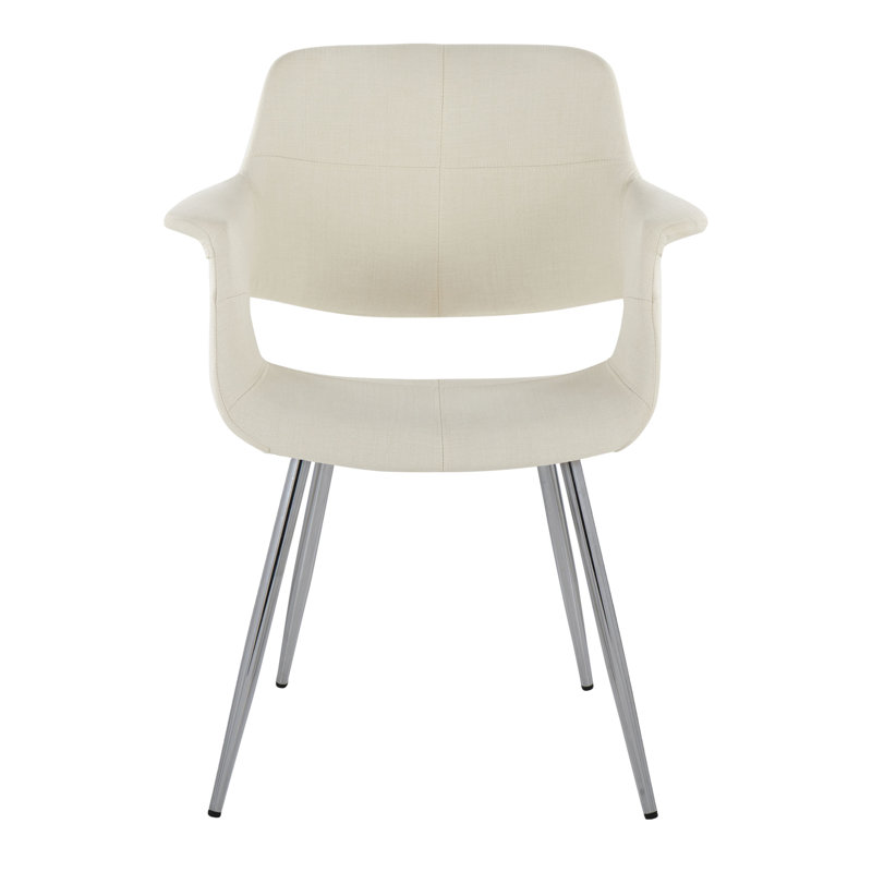Quirico 16.5'' H Upholstered Armchair, Cream, Chrome
