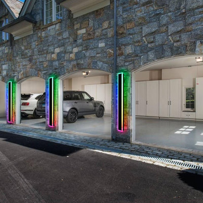 Outdoor RGB Long Wall Lights, 2 Pack RGB/Warm/White Dimmable Modern Led Wall Lighting, Ip65 Waterproof Long Wall Sconce For Outdoor/Indoor Party Gathering