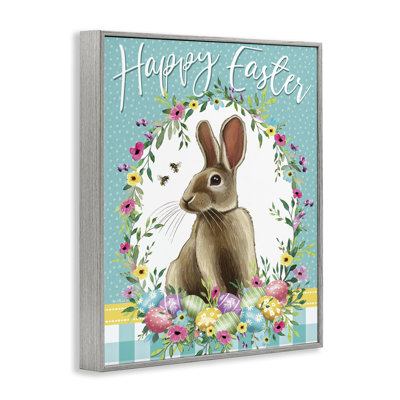 Couronne de lapin Joyeuses Pâques, estampe numérique, conception par Elizabeth Tyndall