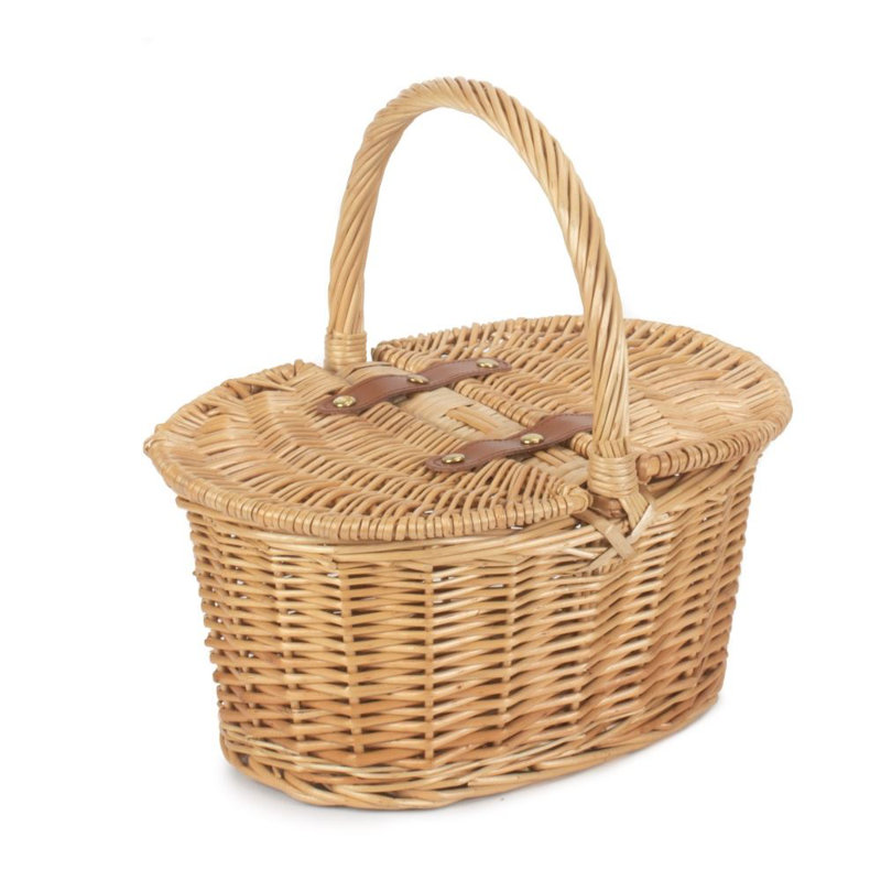 Wicker Lidded Child sized Picnic Hamper Basket