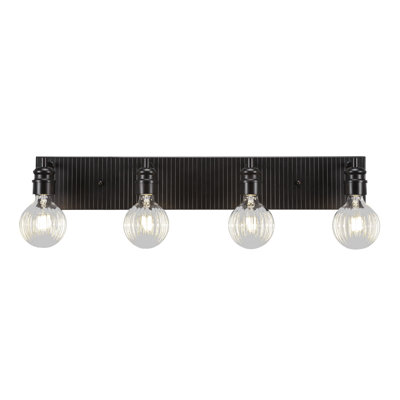 Haecker 4 Light Bath Bar Shown In Espresso Finish With 4 Watt LED Bulbs