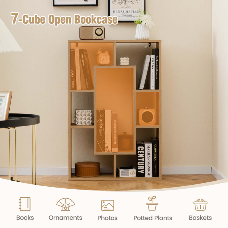 Aquarius Geometric Bookcase, Natural