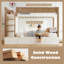 Lit simple superposé simple / simple / simple TG avec 4 tiroirs de rangement, lit superposé en bois massif avec garde-robe intégrée et garde-corps pleine longueur, sans sommier, beige et naturel-319791813