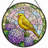 7.8"H Canary Flowers Stained Glass Window Panel-440716248