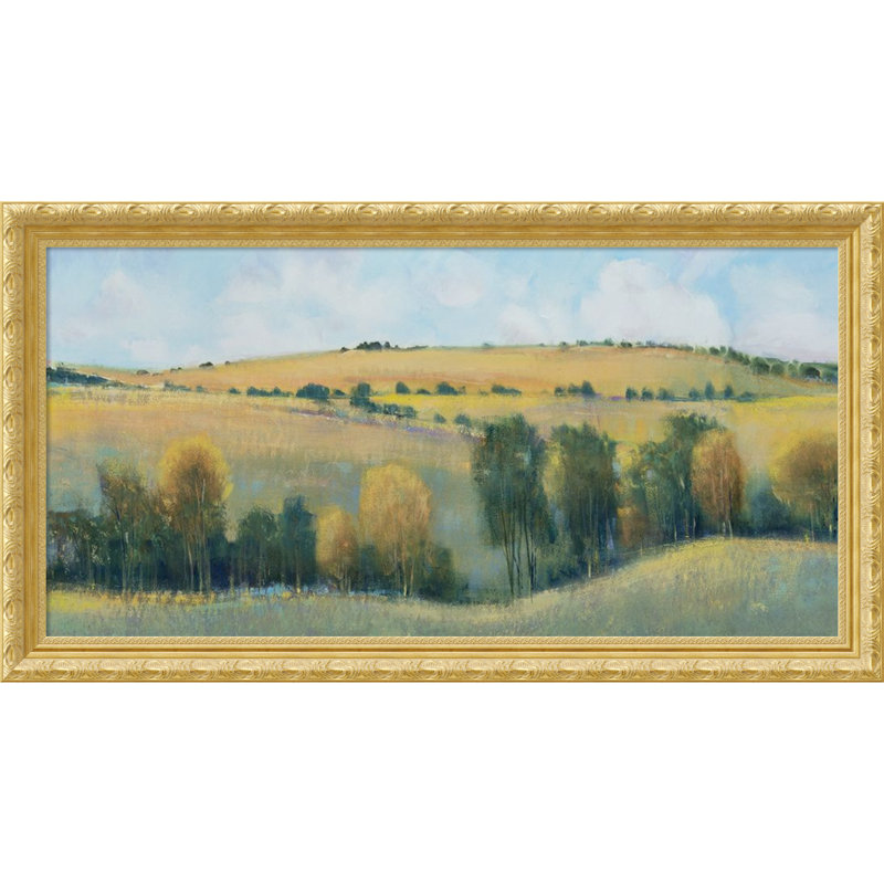 «Valley Field I» par Tim Otoole, reproduction d'art encadrée sur bois, H 24 po x l 44 po
