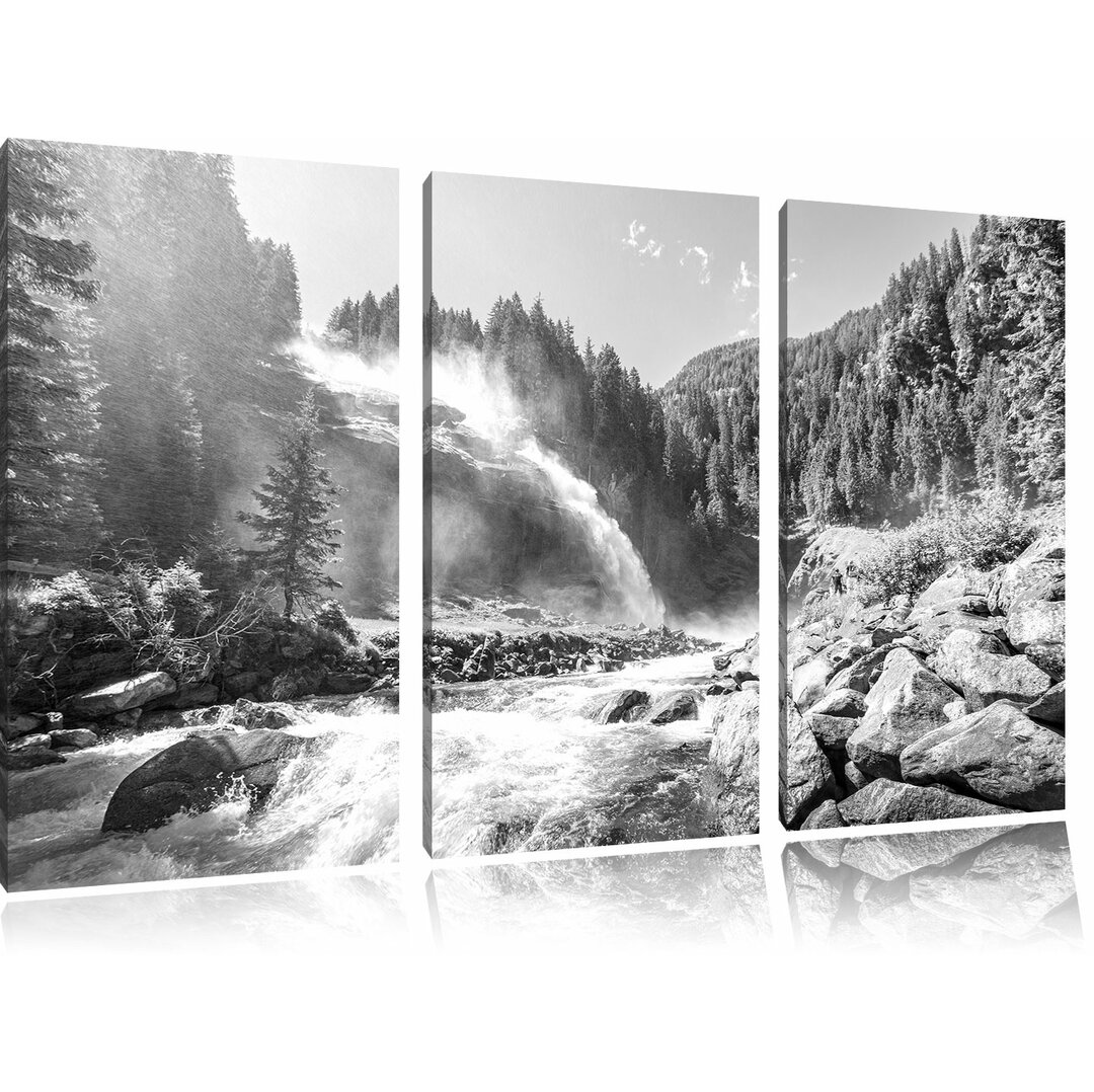 3-tlg. Leinwandbilder-Set „Die Krimmler Wasserfälle im Nationalpark Salzburg“, Fotodruck