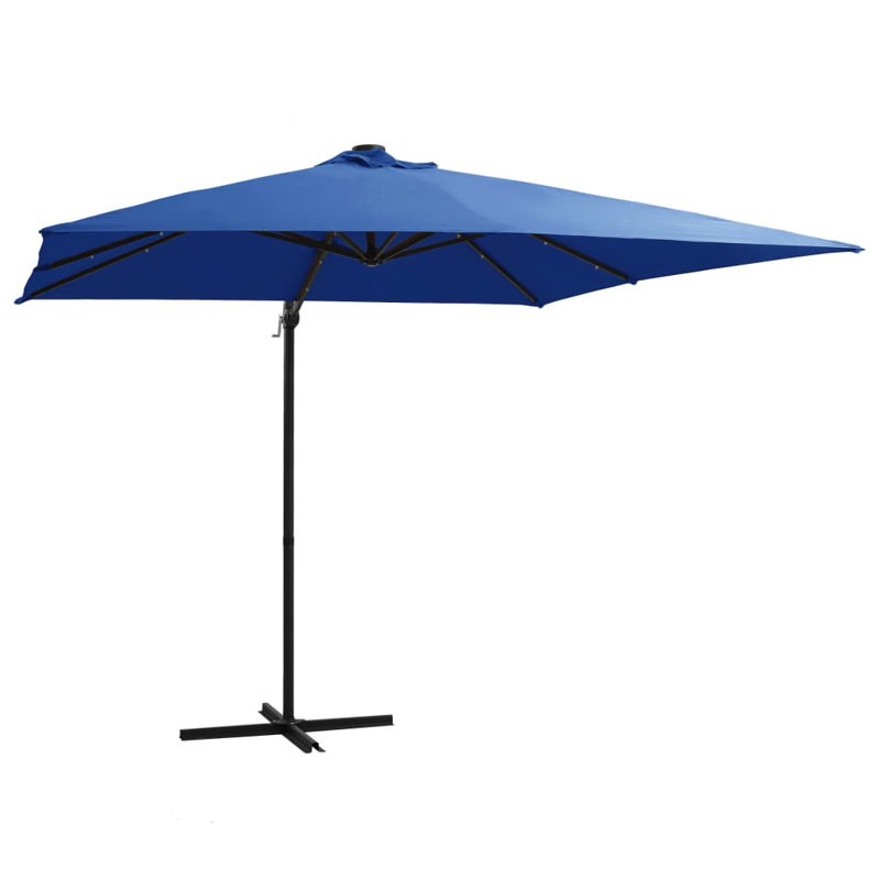 Oey 250cm Lighted Cantilever Parasol, Azure Blue