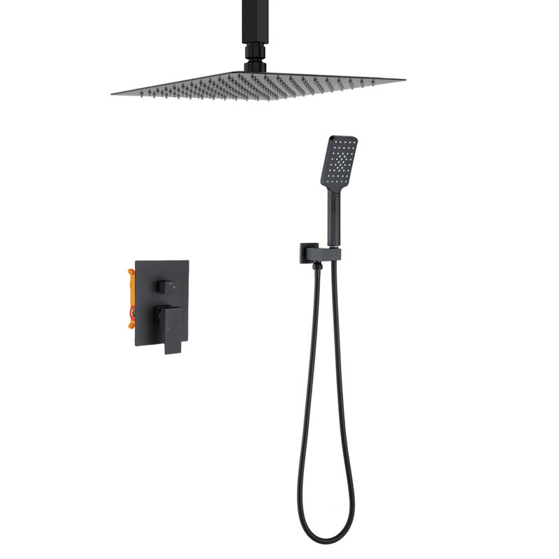 Complete Shower System with Rough in-Valve, Matte Black