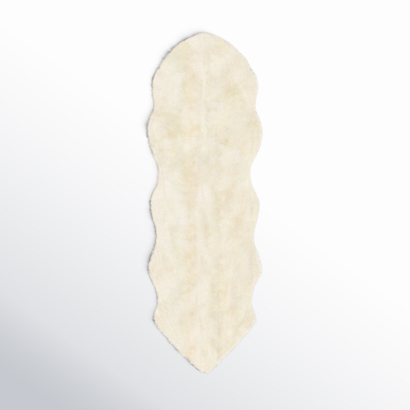 Mera White Handmade Sheepskin Rug, Runner 2' x 6'