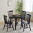 Black Round Table, All Solid Wood, Can Sit 2-4 People Diameter 31.5 Inches-1055527939